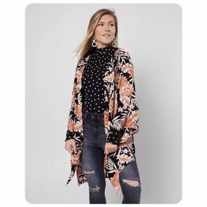Billabong Desert Floral Open Front Kimono Swim Cover Women's Size Small Medium
